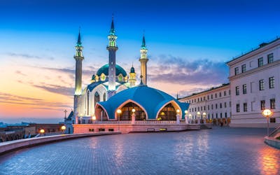 Evening excursion lights of Kazan